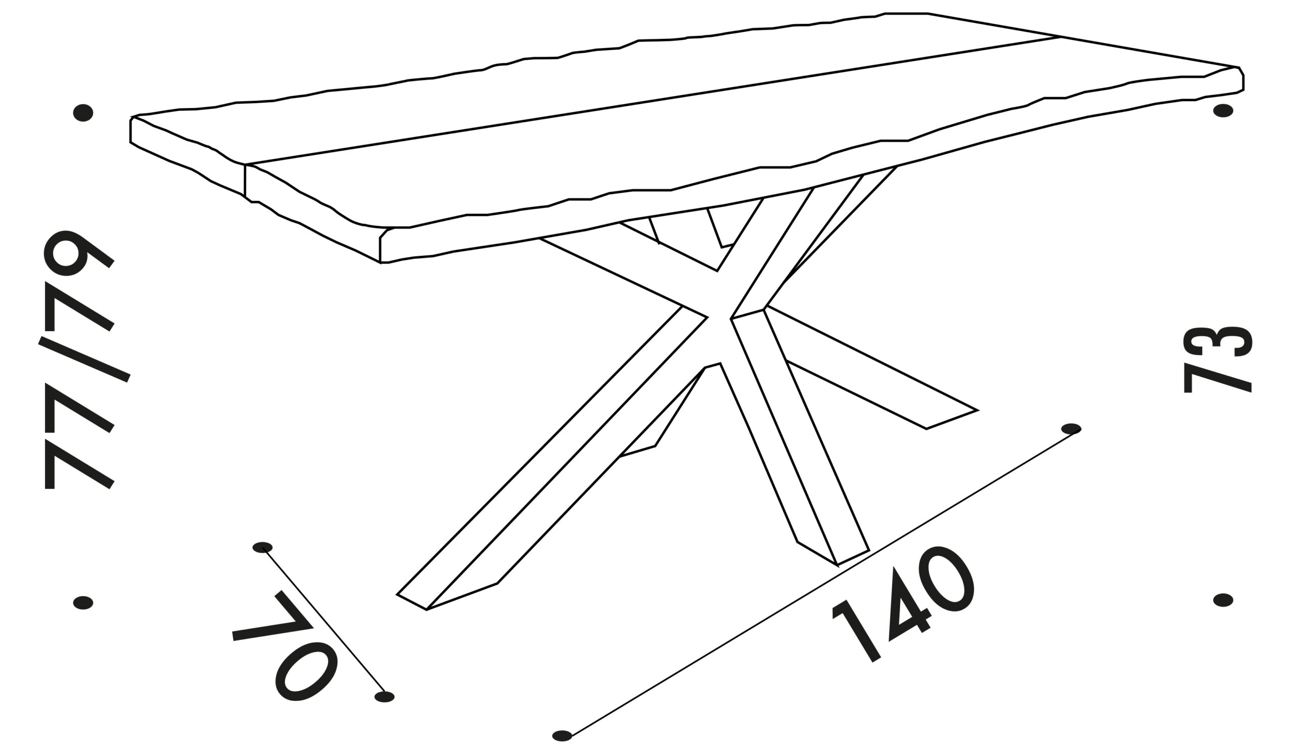 BRISTOL LEGNO scortecciato nero lato lungo